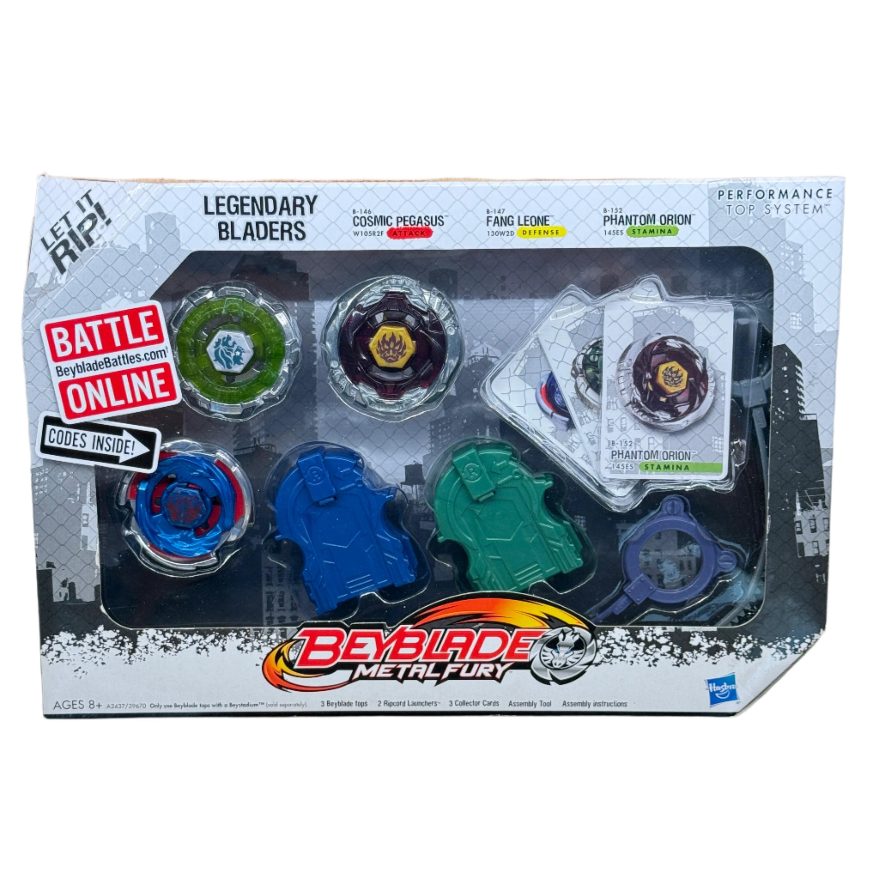 Beyblade Metal Fury Legendary Bladers Set (Cosmic Pegasus, Fang Leone