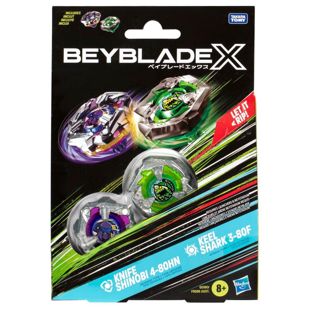 Beyblade X Knife Shinobi 4-80HN and Keel Shark 3-80F Top Dual Pack Set