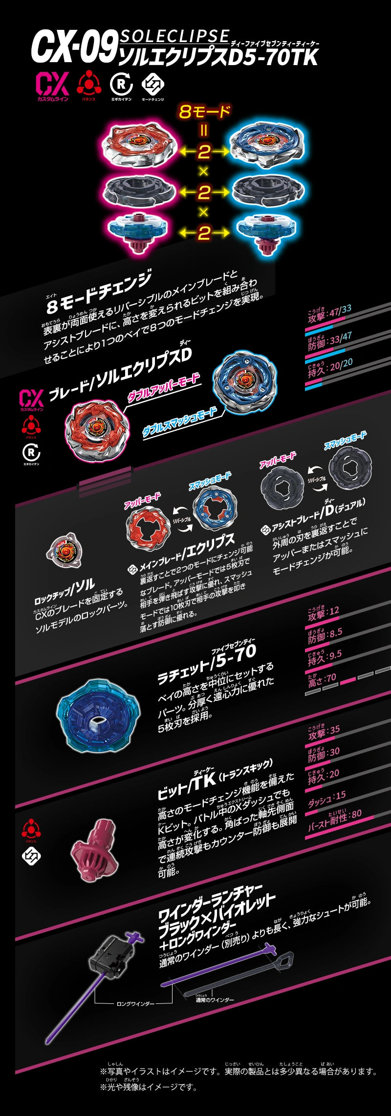 Takara Tomy Beyblade X CX-09 Sol Eclipse D5-70TK Takara Tomy Beyblade X CX-09 Sol Eclipse D5-70TK