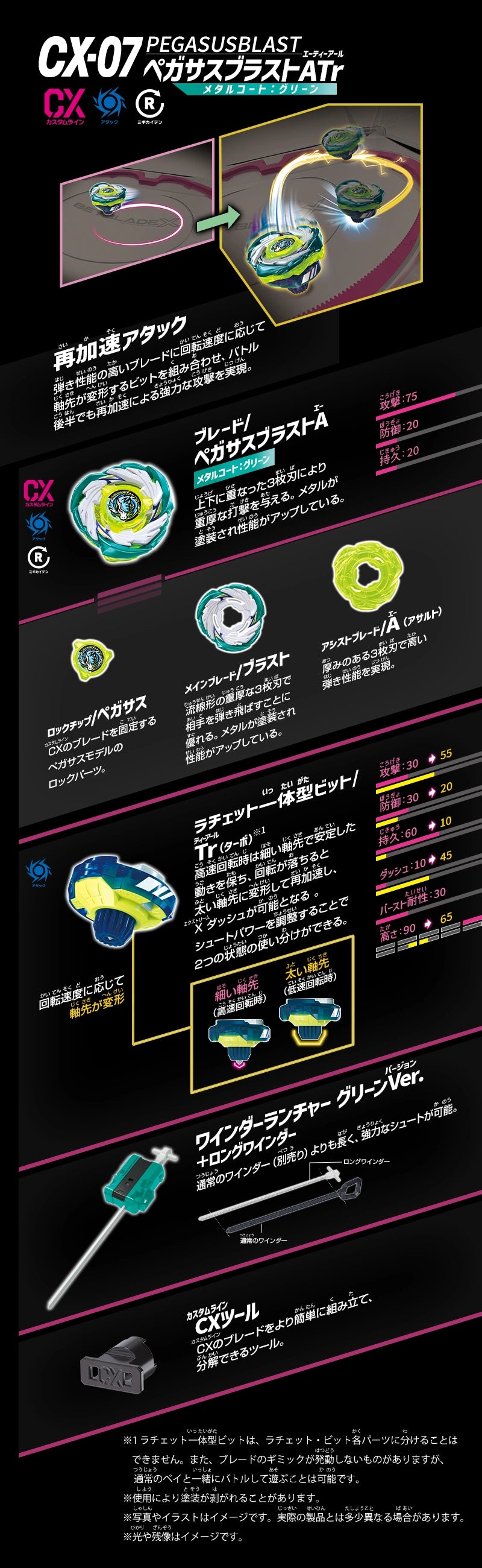 Beyblade X Starter Pegasus Blast CX-07 Takara Tomy Beyblade X Starter Pegasus Blast CX-07 Takara Tomy