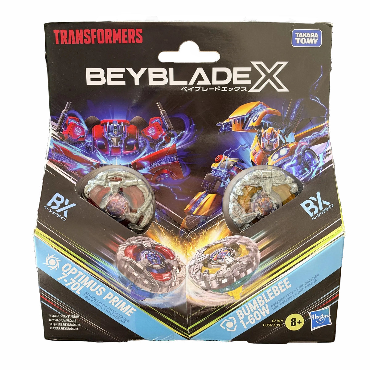 Hasbro Beyblade X Transformers Optimus Prime 7-70L & Bumblebee 1-60W Dual Pack