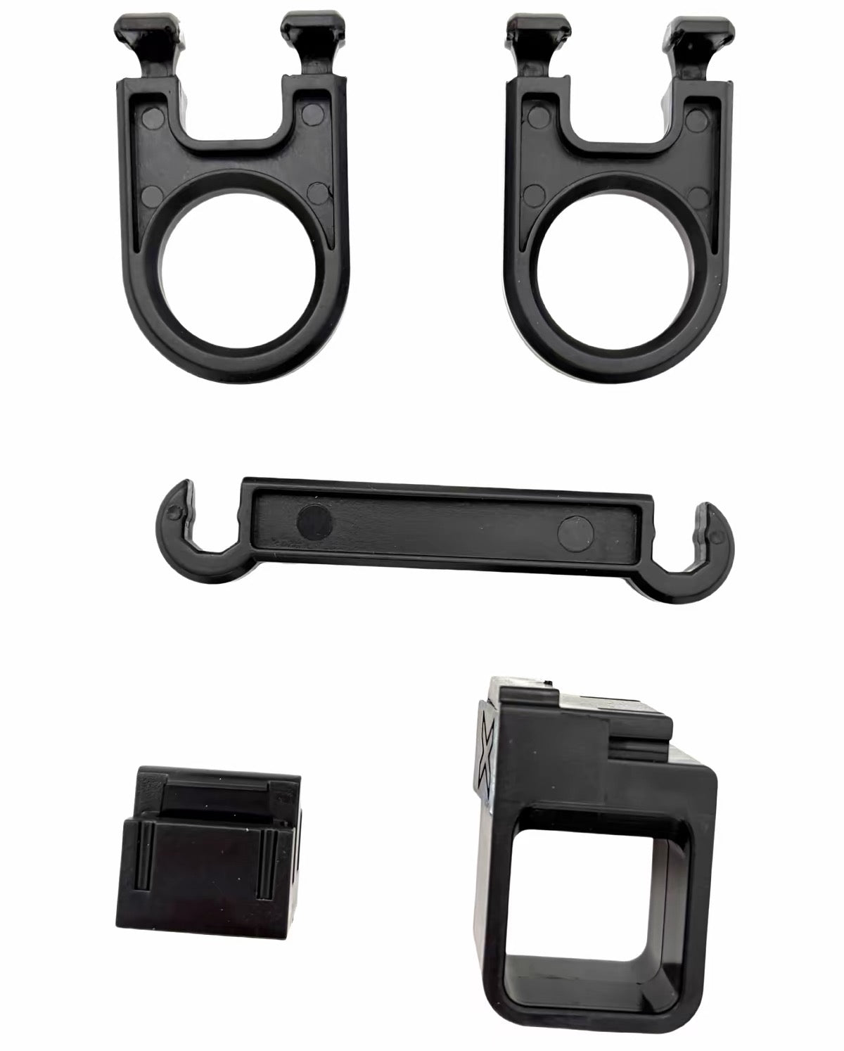 Black Beyscollector dual launcher adapter and grip kit, five pieces
