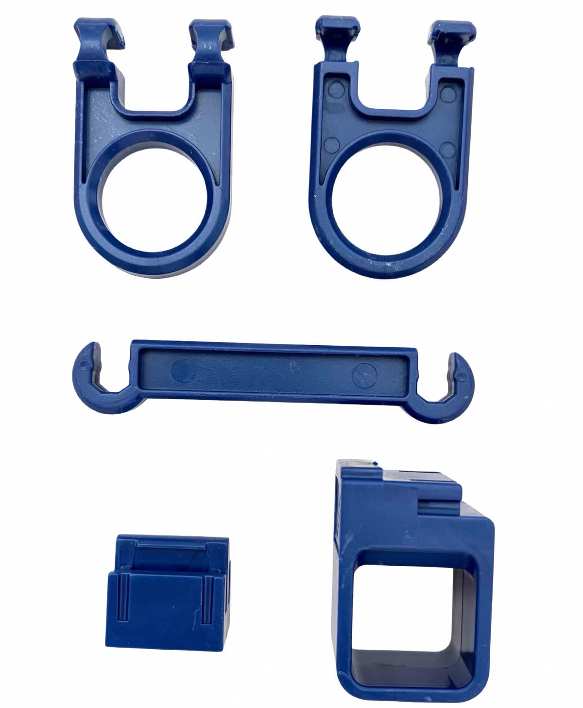 Blue Beyscollector dual launcher adapter and grip kit, five pieces