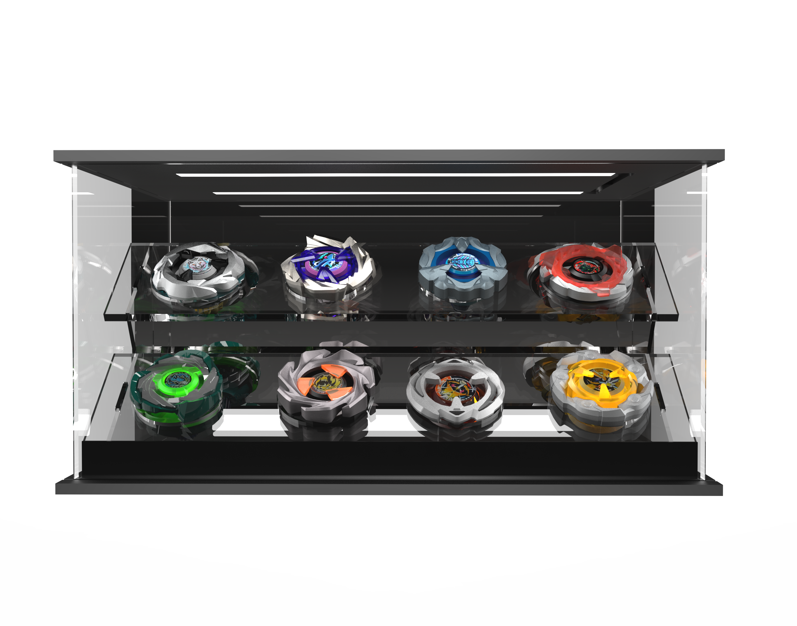 LED Light Acrylic Beyblade Display Case - 8 Bey Display