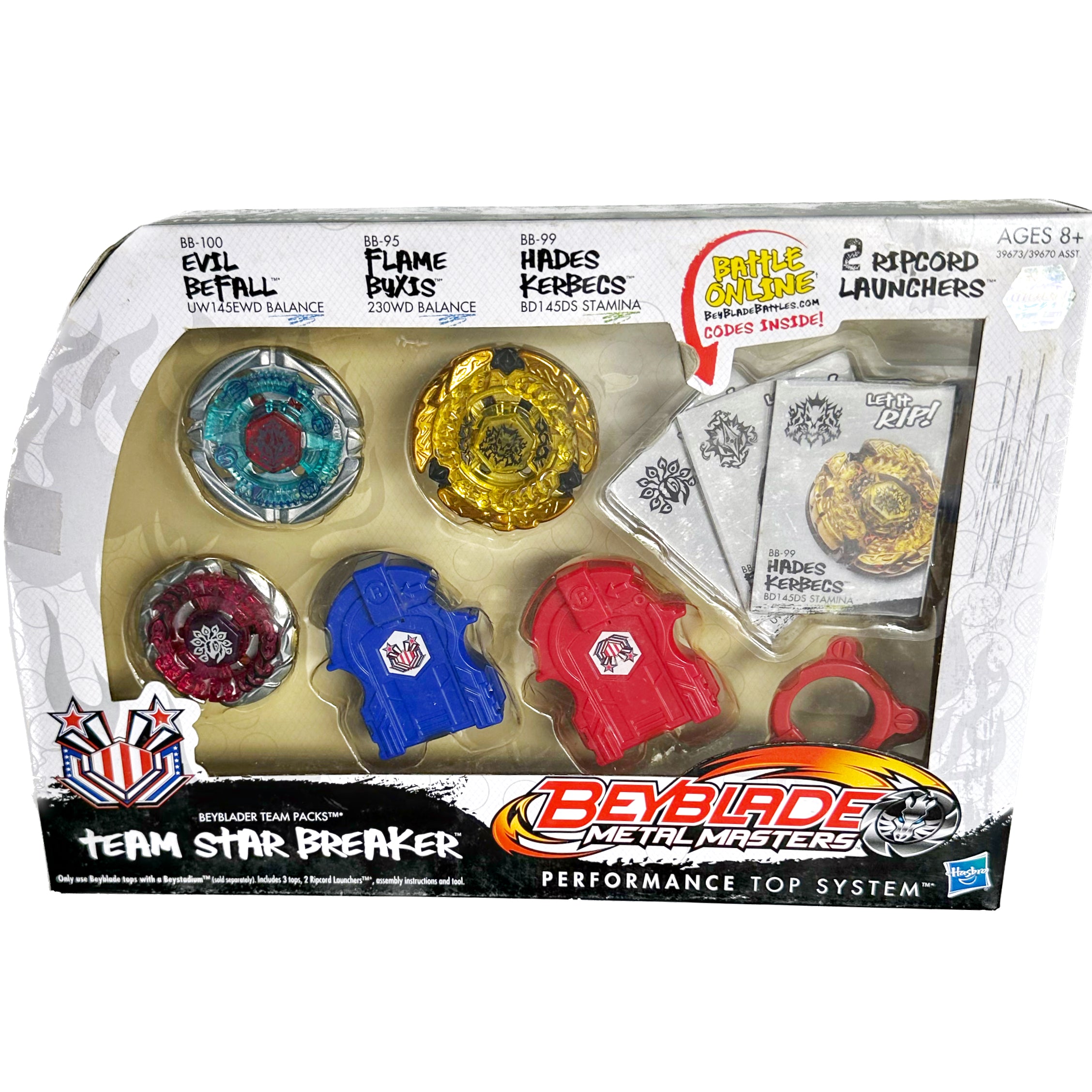 Hasbro Beyblade Metal Masters / Fusion Star Breaker Set (Flame Byxis, Hades Kerbecs, Evil Befall)