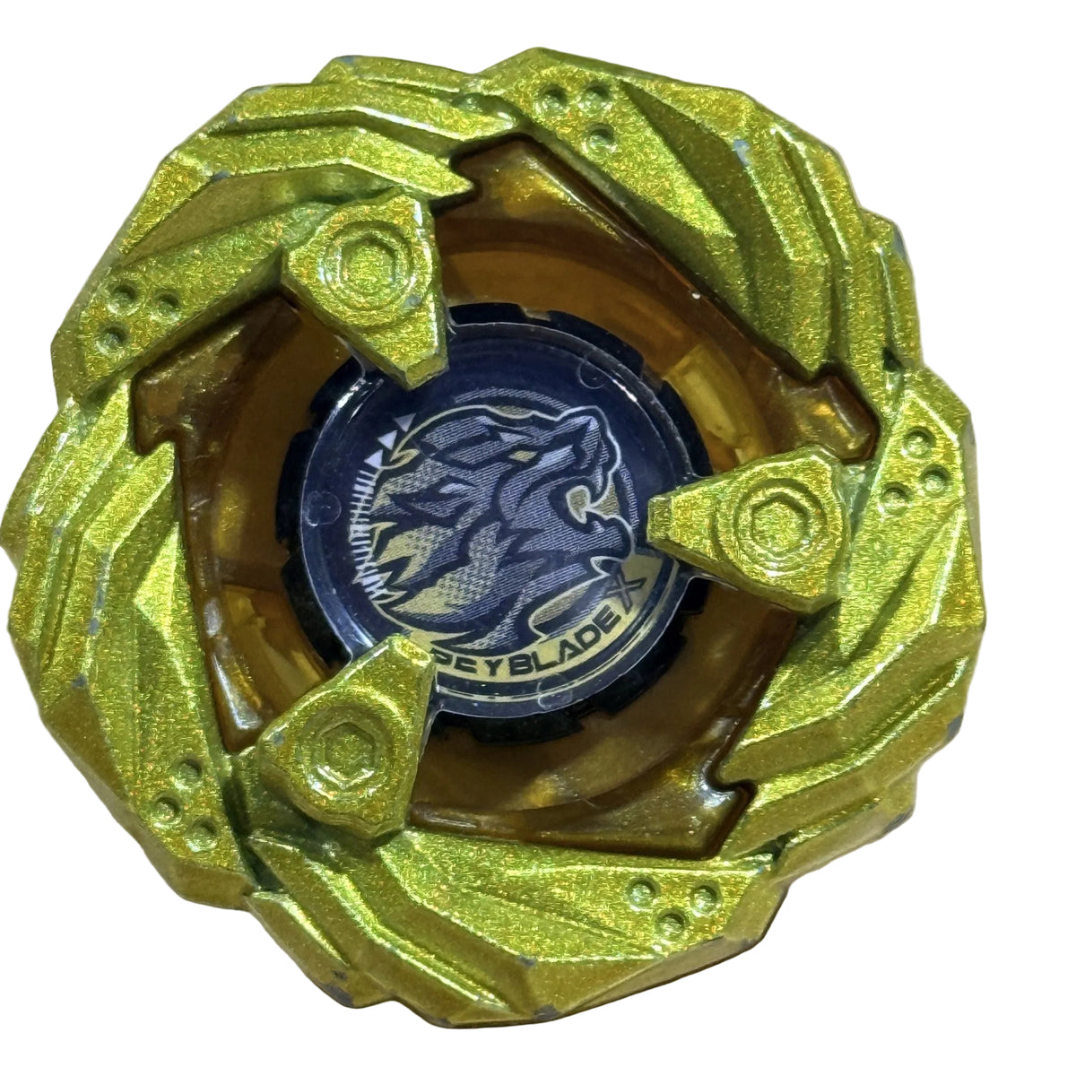 Pre-owned Beyblade X BX-00 Gold Leon Claw Metal Coat top view