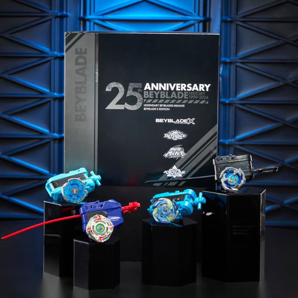 Hasbro Beyblade X Beyblade 25th Anniversary Set 4 Tops & 4 Launchers