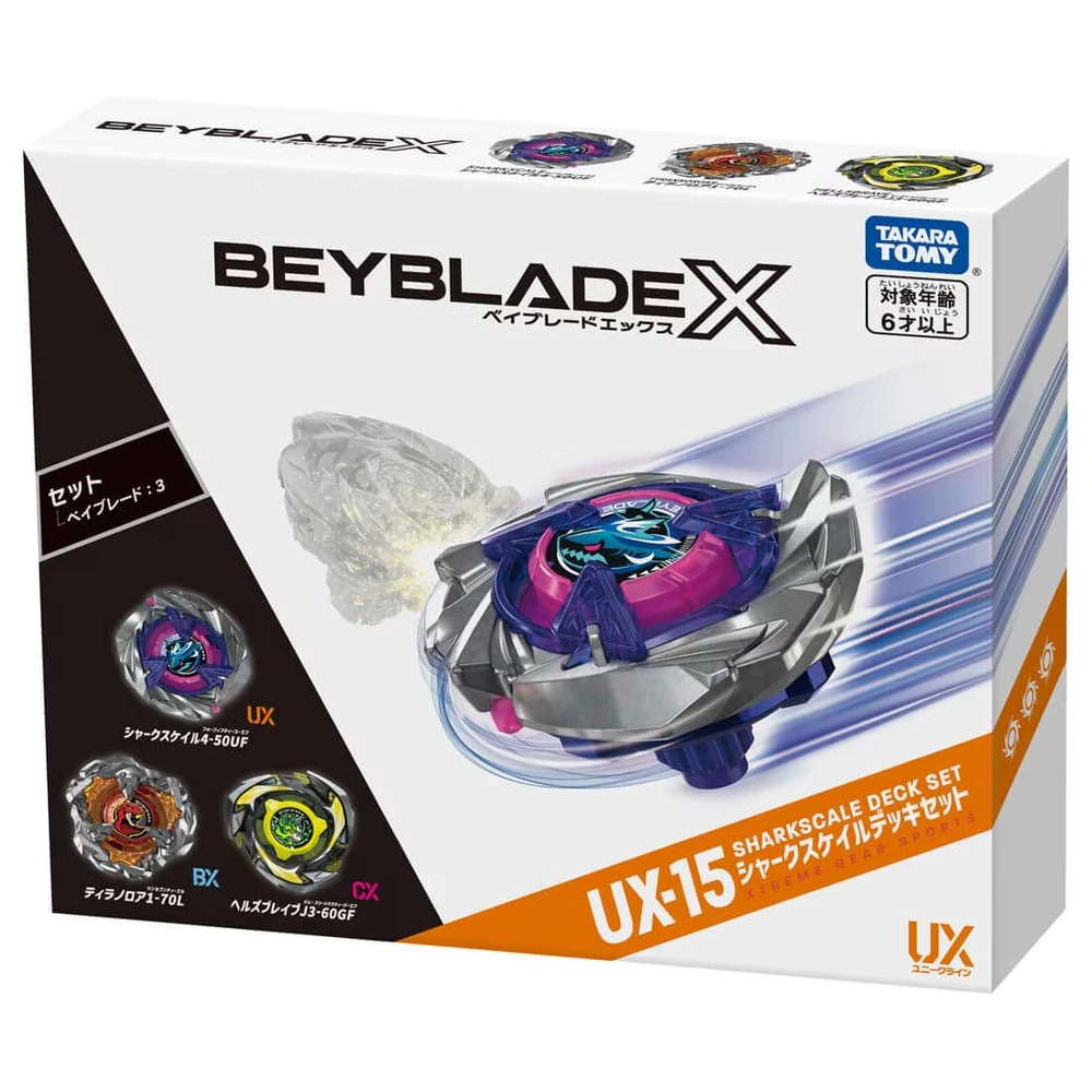 PRE ORDER Takara Tomy Beyblade X UX-15 Shark Scale Deck Set