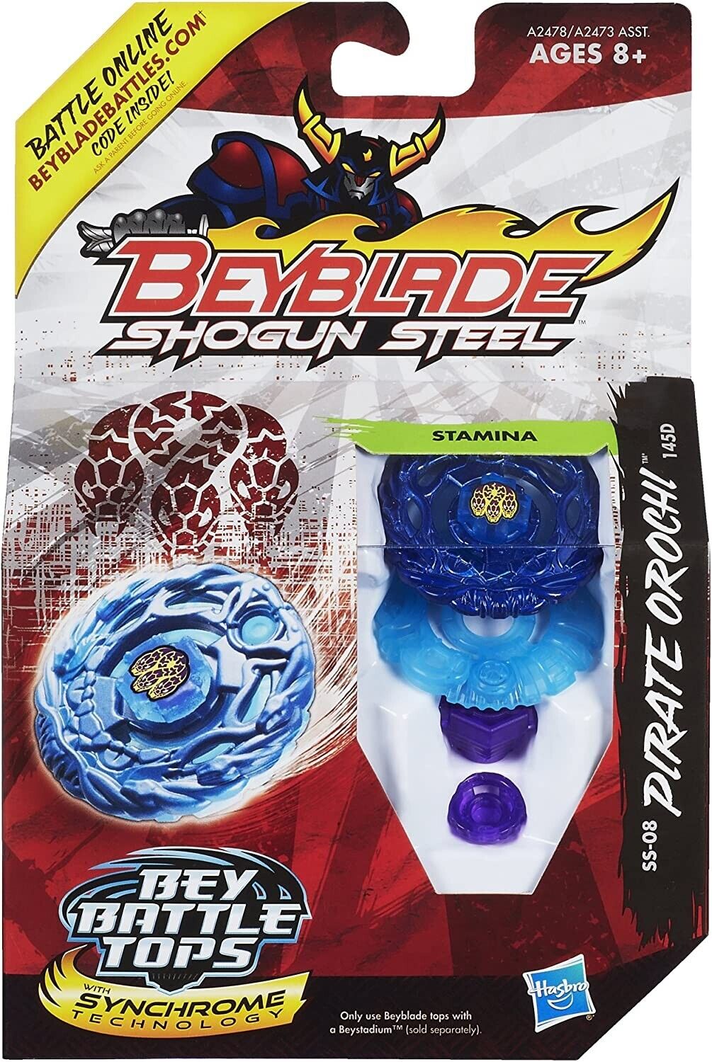 Pirate Orochi 145D Shogun Steel Zero-G Beyblade SS-08 Stamina