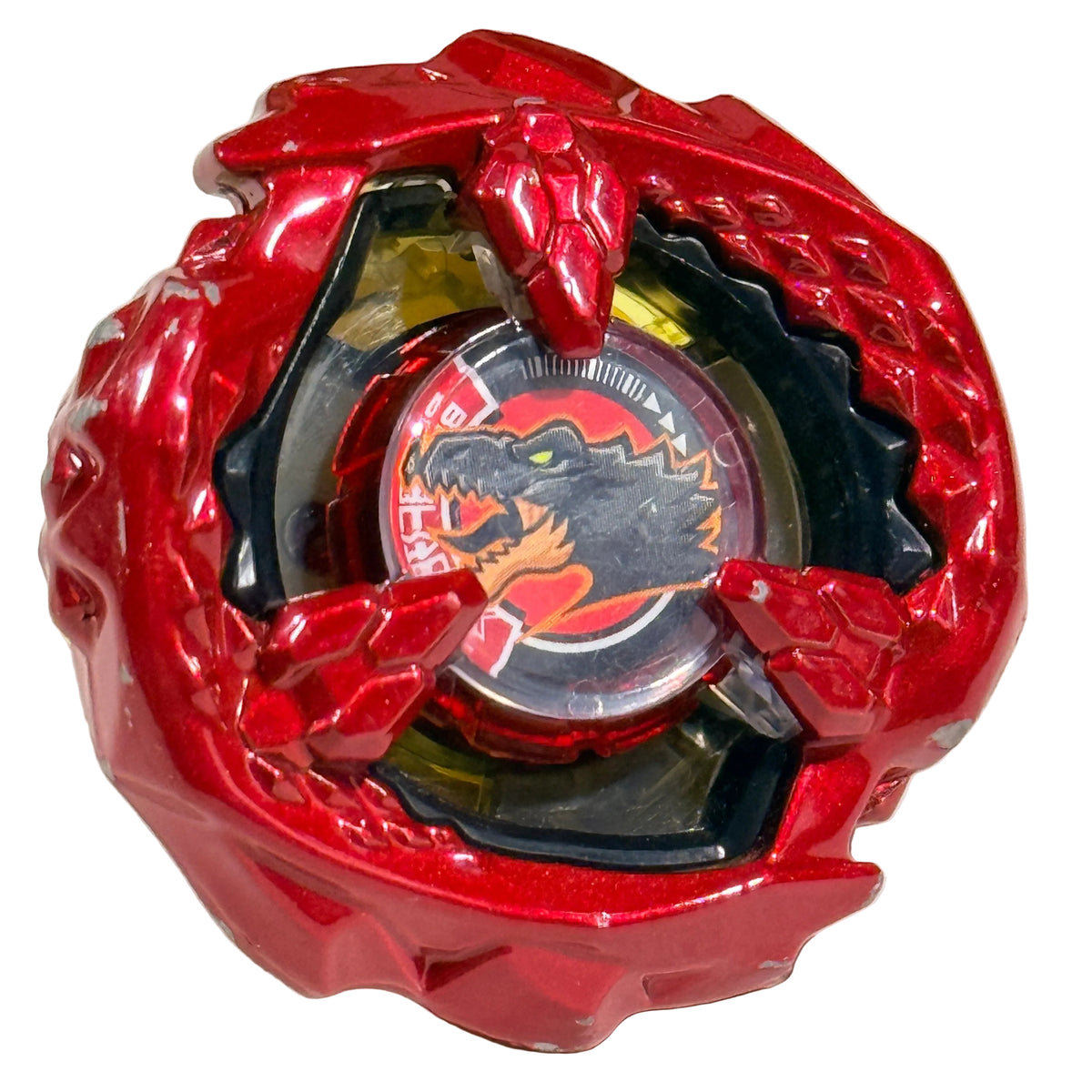 Pre-owned Takara Tomy Beyblade X Tyranno Beat Metal Coat Red view 1