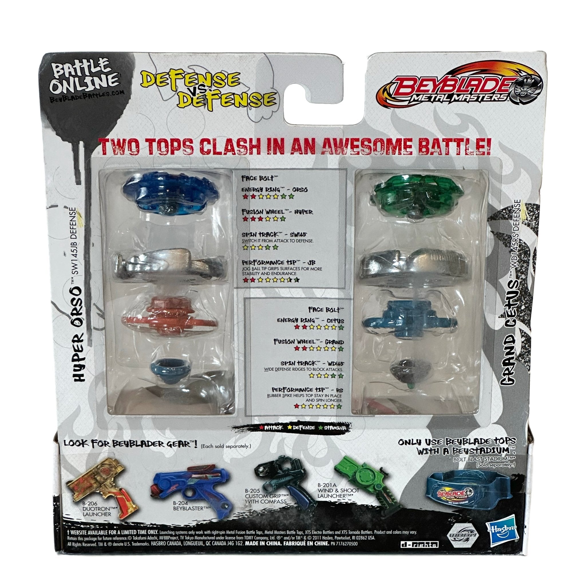 Hasbro Beyblade Metal Masters 2-Pack w/ Grand Cetus BB-82 vs. Hyper Orso B-116 - BeyWarehouse