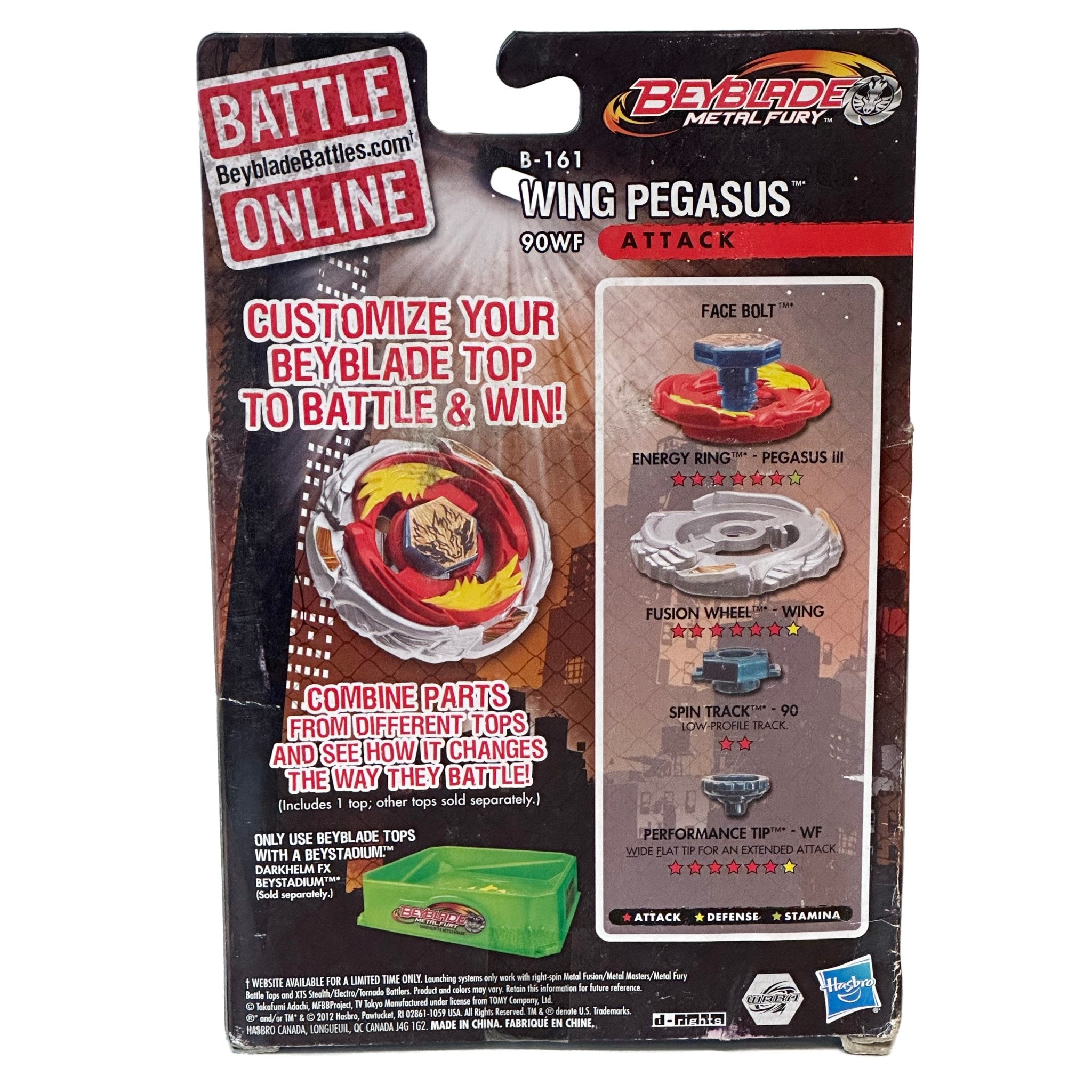 Hasbro Wing Pegasus Spark FX B-161 90WF Beyblade Metal Fury - BeyWarehouse